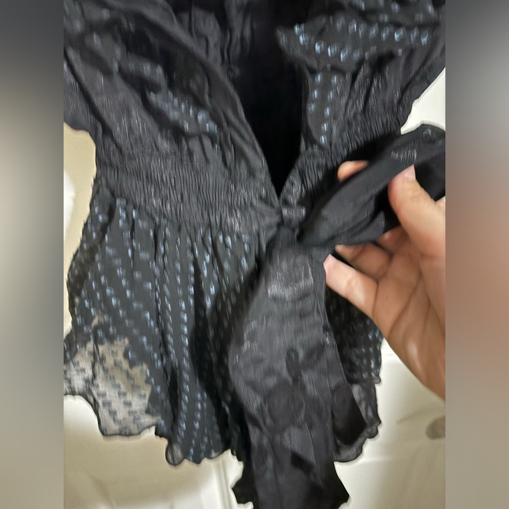 Vintage Y2K RARE Buddhist Punk Black Ruffle Tie Jacket NWT - Picture 5 of 8